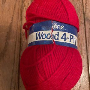 1 Skein Vintage Darlaine Woolblend Brushed Yarn Color 29 Red 1 3/4 oz ea.